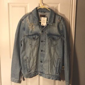ASOS Denim Jacket Mid Wash with Rips